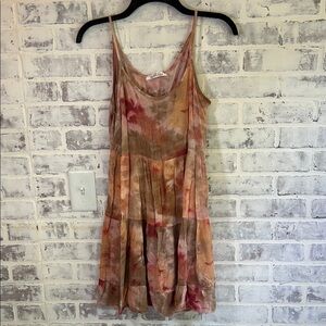 Little Miabella Women’s Tie-Dye Sleeveless Tank Mini Dress Pink Flowy Size Small